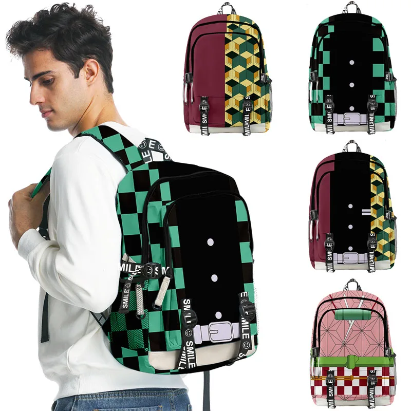 

Backpack Demon Slayer Kimetsu No Yaiba Kamado Tanjirou Tomioka Giyuu School Travel Bag Fashion Feminina Notebook Bags Cosplay