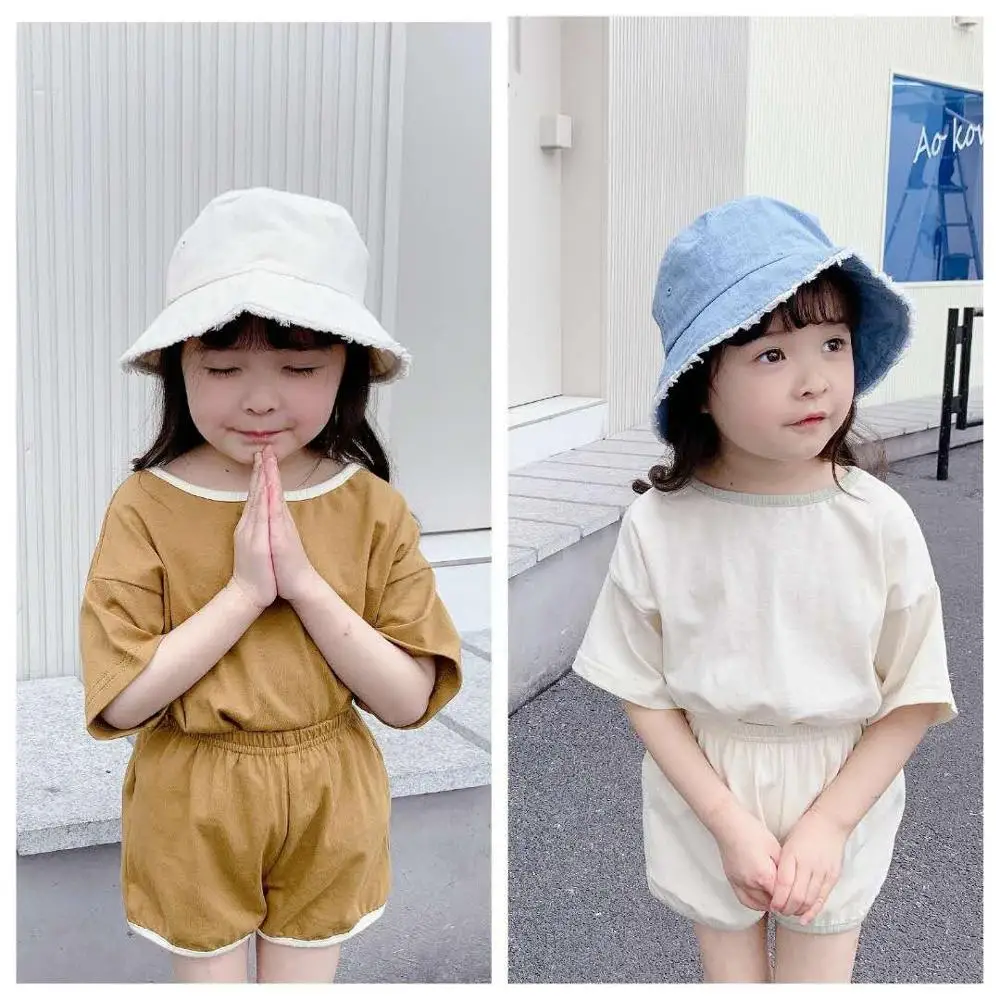 Детская одежда Новинка лета 2020 Детский костюм в Корейском стиле домашний из двух