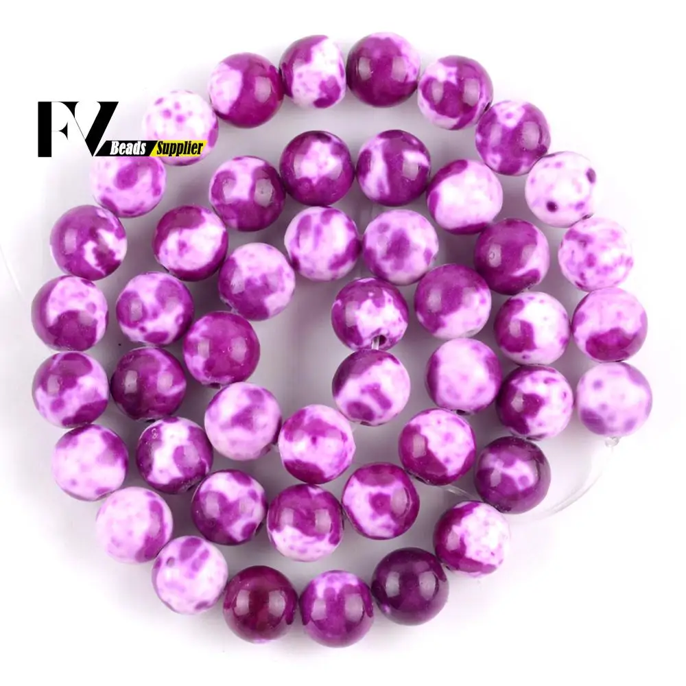 Натуральный фиолетовый красный дождливую погоду Цветок Круглые бусины