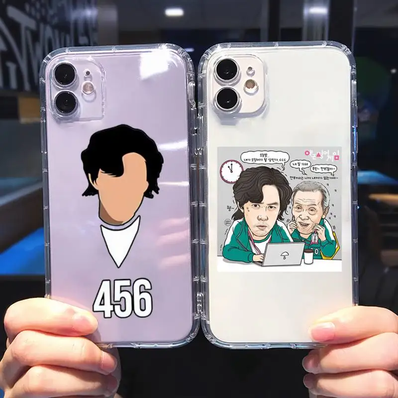 

Squid Game 456 Round Six Phone Case For iphone 13 12 11 8 7 plus mini x xs xr pro max Transparent soft