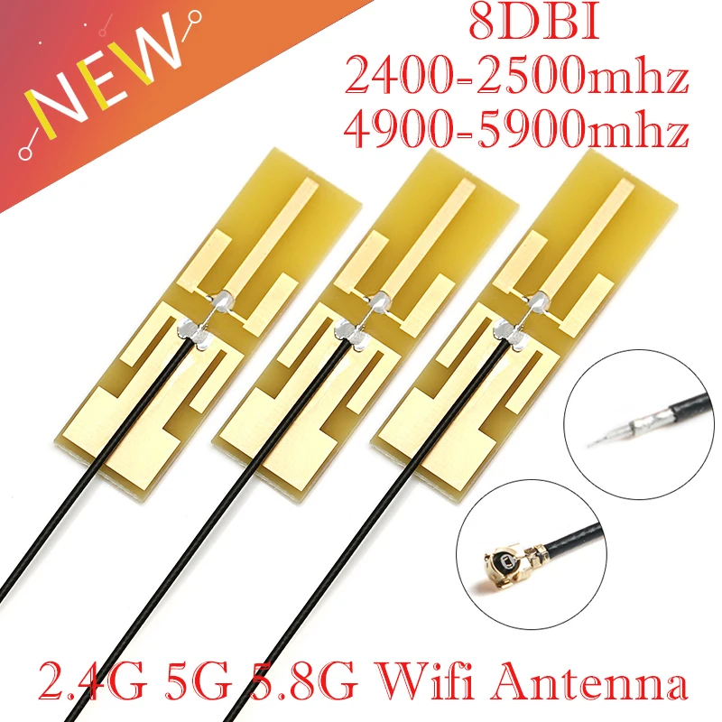 

10Pcs/1pc 8DBI 2.4G 5G 5.8G WIFI built in PCB antenna Wifi antenna IPEX interface dual band omnidirecational IPEX/U.FL connector