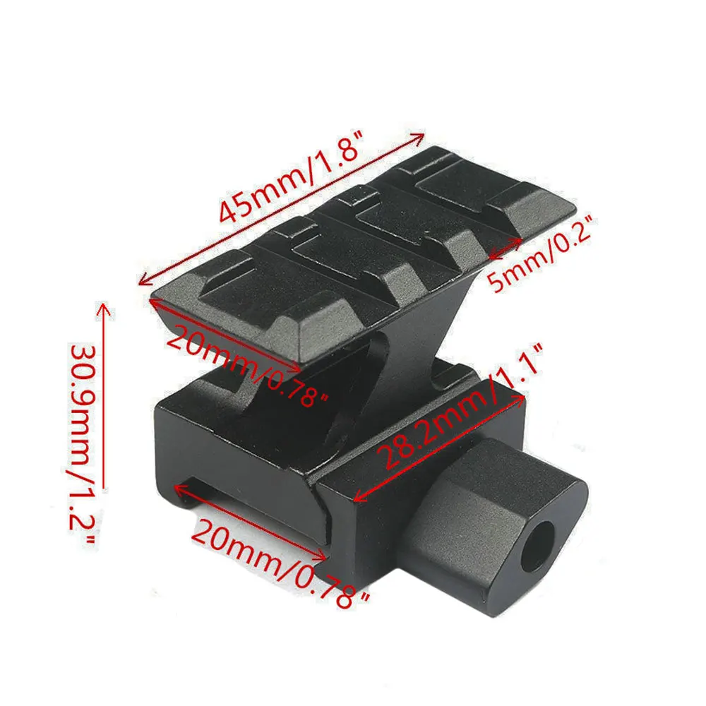 

TOtrait 3 Slot 20mm Picatinny Rail Weaver Adapter Riser mount Rail Base QD Lockdown Series Lightweigh Picatinny Rail Slots