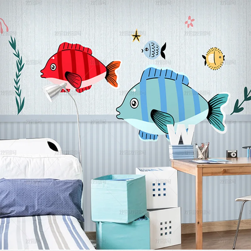 3D обои для бассейна рыбы плавательная терапия детская комната Фреска гостиная