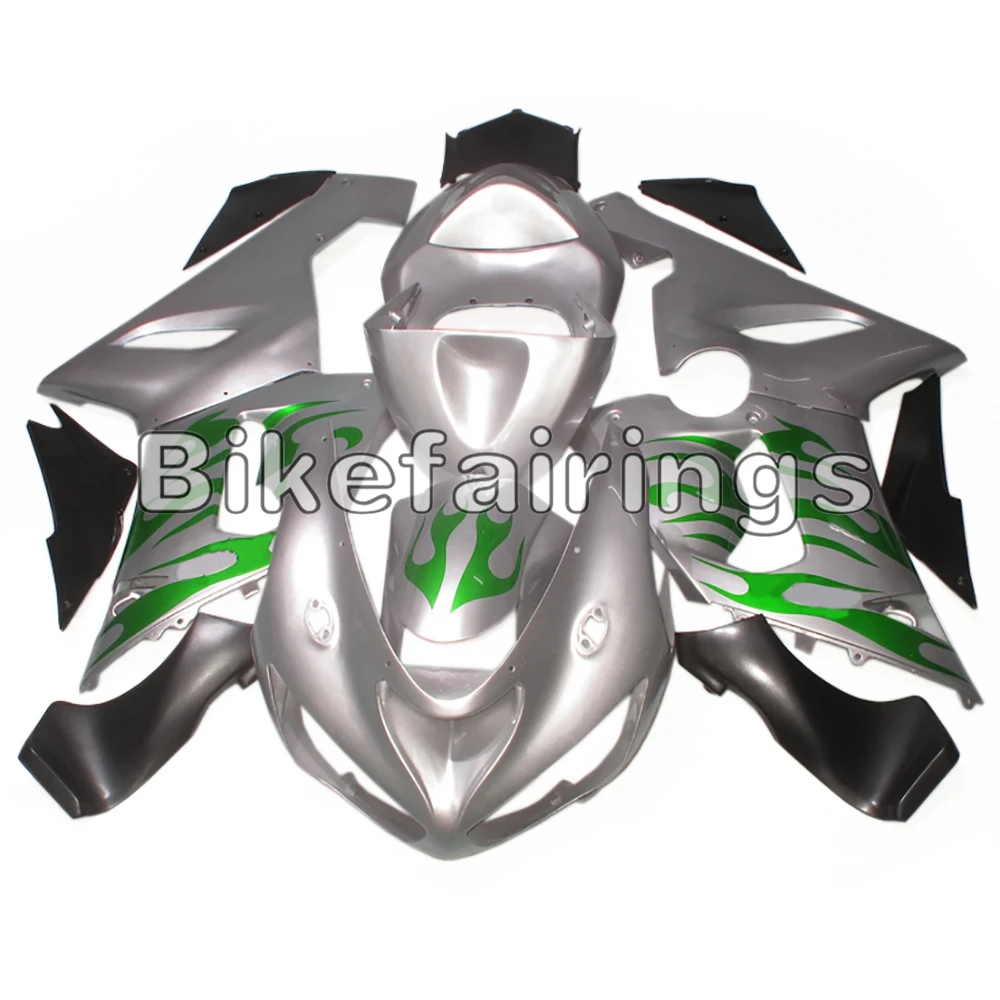 В комплекте серебристый зеленый Пламя обтекателя комплект подходит для ZX-6R 2005 2006