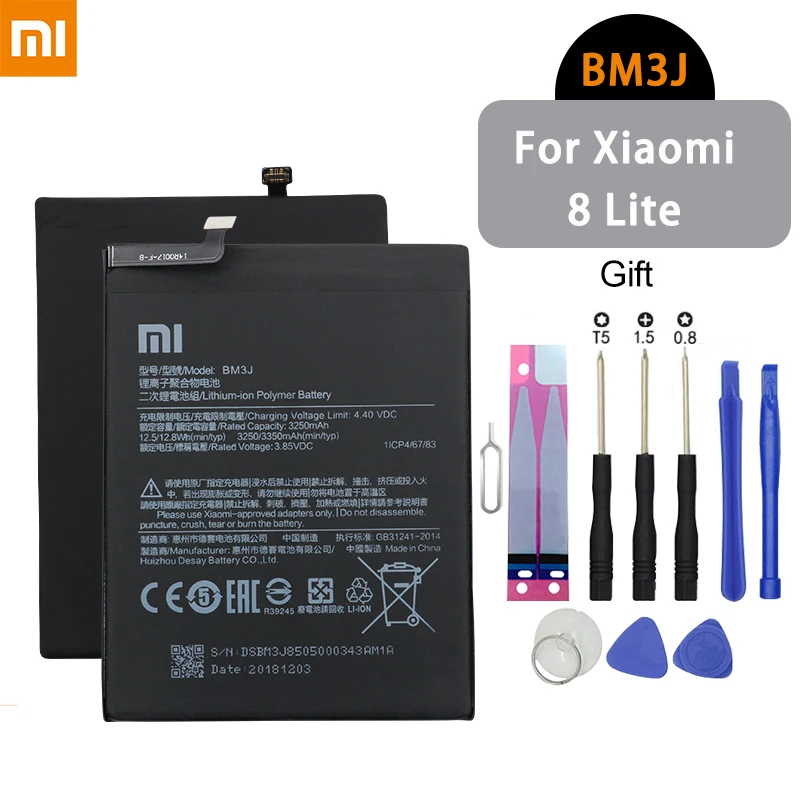Xiao mi телефон батарея BM3J 3250 мАч для Xiaomi mi 8 Lite Высокая емкость высокое качество сменный аккумулятор+ Бесплатные инструменты