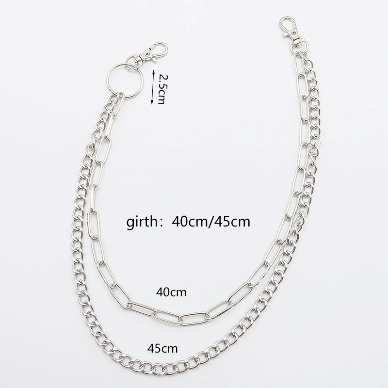 

Punk Chains On Jeans Keychain For Women Pants Multi Layer Belt Waist Chains Hip Hop Hook Hiphop Jewelry