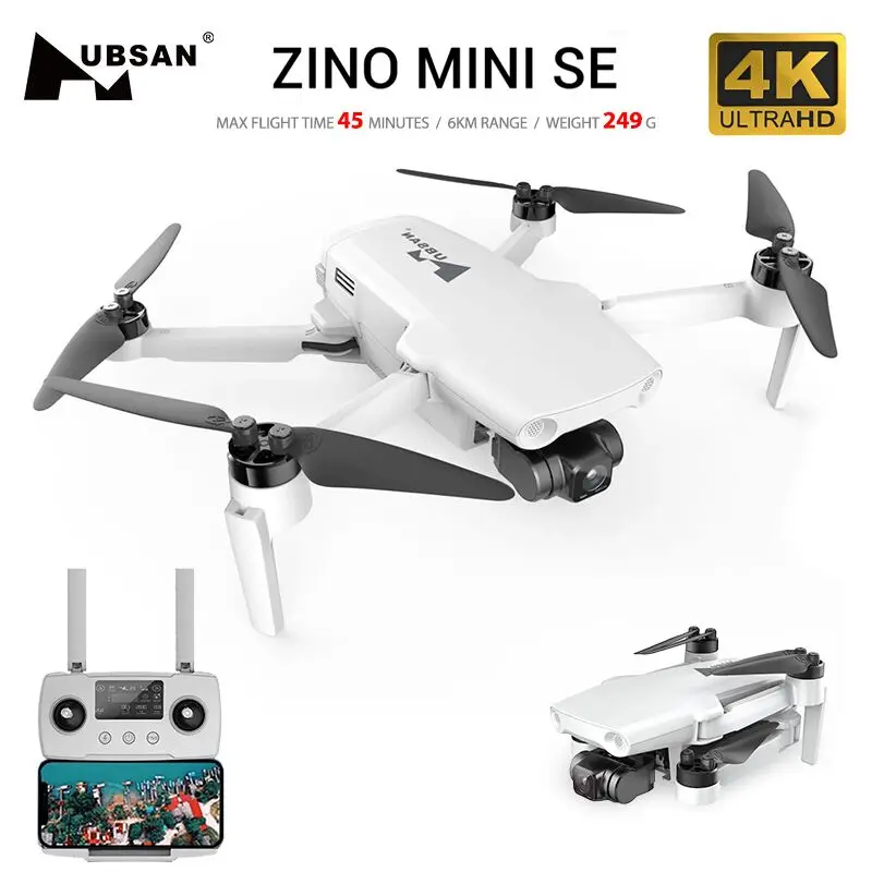 Квадрокоптер Hubsan Zino Mini Se Профессиональный с 3-осевой HD-камерой 249 ГГц FPV 45 мин. 6 км |