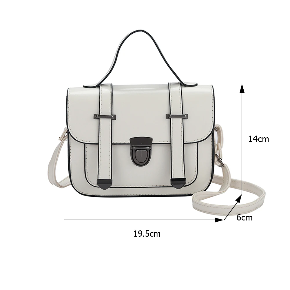

Fashion Women Preppy Style Shoulder Crossbody Bags PU Leather Solid Color Messenger Bag Vintage Ladies Zipper Flap Handbag