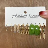 2022 woman girls round acetate earring sets fashion lady drop stud earrings trendy jewerly geometric resin earrings