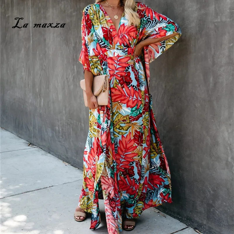 Женское летнее платье макси с цветочным принтом|Женские платья| |