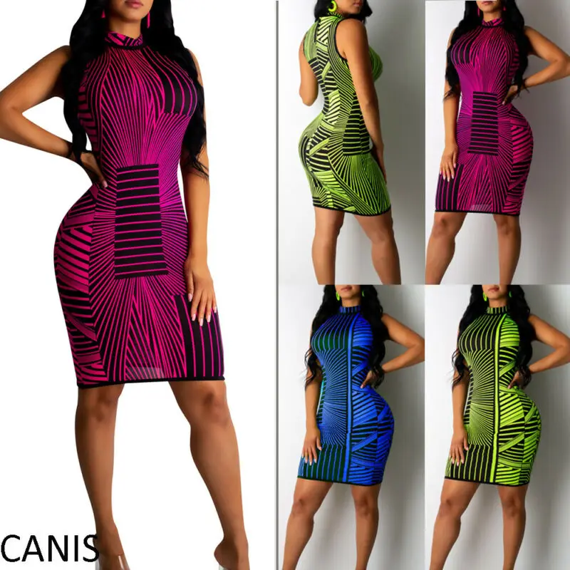 Женское Сетчатое мини платье в полоску с принтом мода 2019 новое осеннее