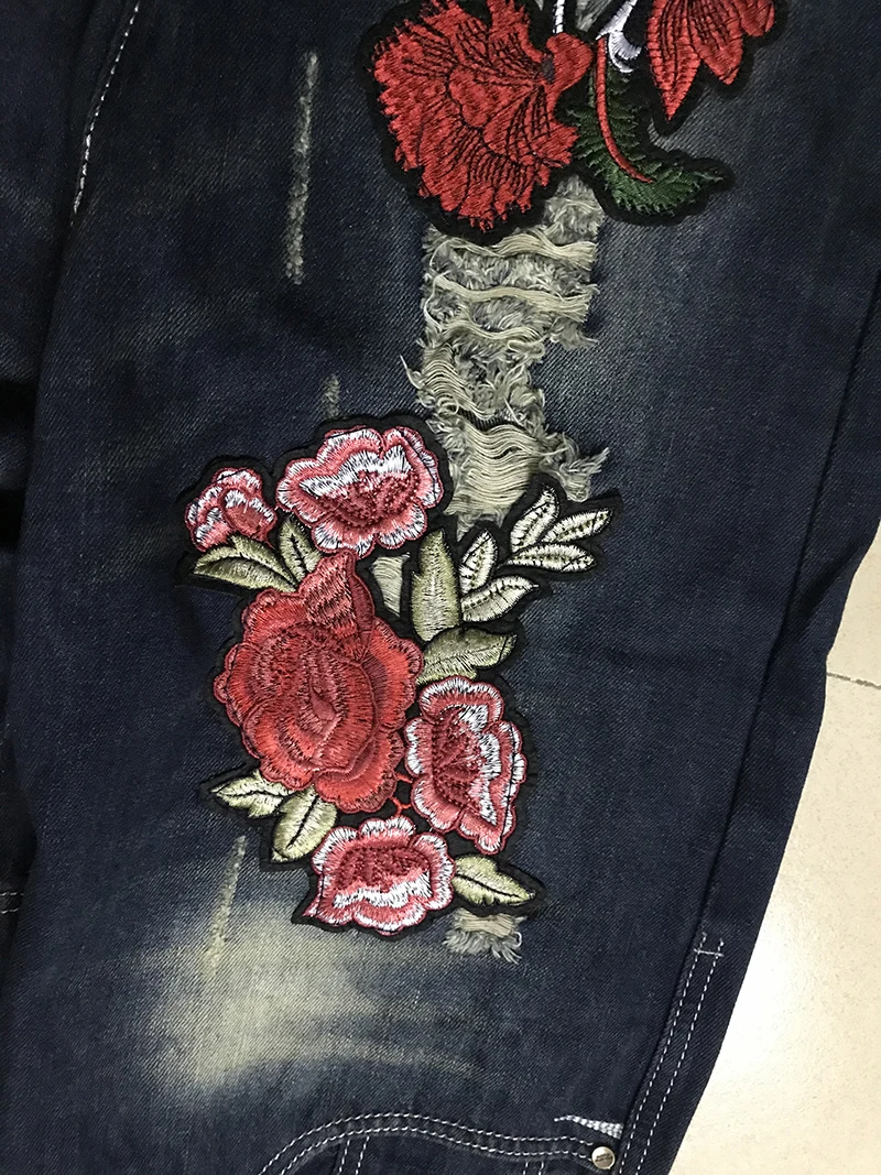 Вышивка с цветочным рисунком комплект из 2 частей в байкерском стиле хип хоп