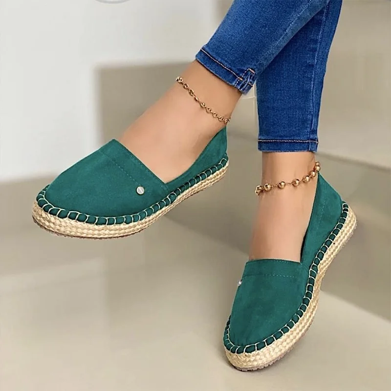 Женская Повседневная обувь Парусиновые лоферы Летняя Мягкая дышащая льняная
