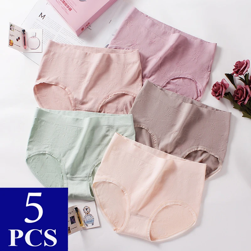 

5Pcs Panties Women's Cotton Breathable Briefs Solid Soft Seamless Underwear Female Intimate Panty Invisible Underpants Lingerie