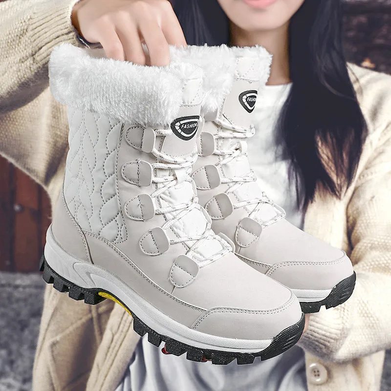 

Women's Boots Mid-calf Boots Women Waterproof Snow Boots Winter Cotton Shoes Women's Tenis Feminino High Boots Ladies Sneakers