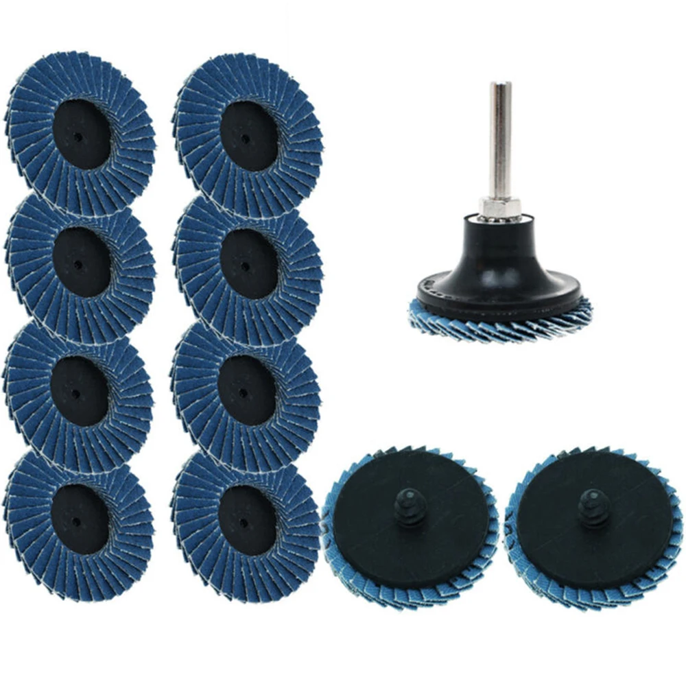 

11pcs/Set 2Inch Flat Professional Flap Discs Roll Lock Grinding Sanding Wheels 50mm With Holder Angle Grinder Abrasive Tools