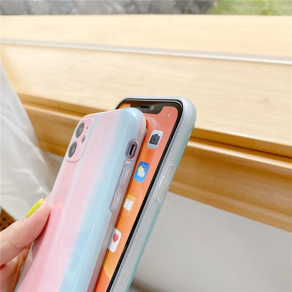 Арт Радужный лазерный силиконовый чехол для телефона iPhone 11ProMAX SE20 X XS MAX защита от