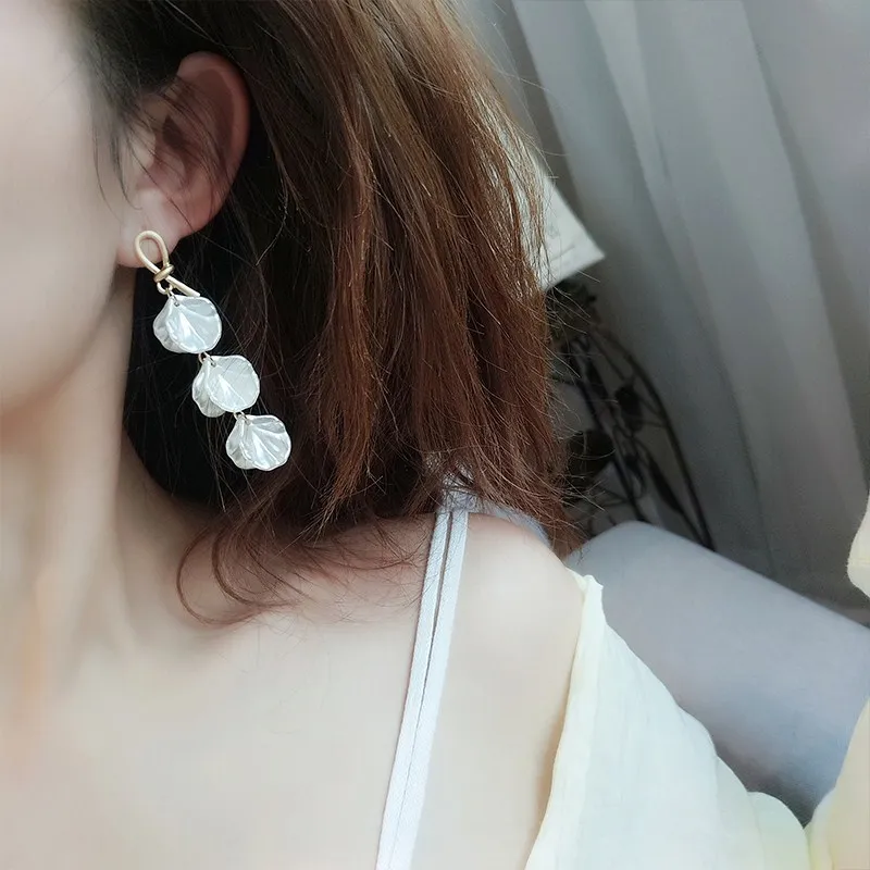 2019 новые милые жемчужные серьги темперамент длинные с подвесками в виде капель