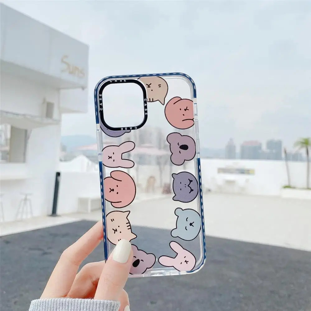 

Cute Cartoon Cat Clear Cases for iPhone 12 Pro Max 11 XR XS 7 8 Plus Silicone Dog Puppy Cover For iPhone SE 2020 12 mini 11pro