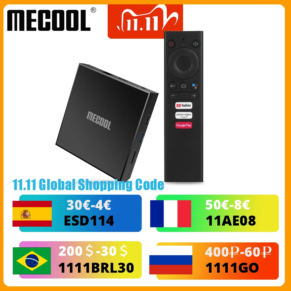 

Mecool KM6 Amlogic S905X4 TV Box Android 10 2GB 16GB Wifi 2.4G&5G BT5.0 Google Certified Support AV1 USB3.0 100M Netflix Account
