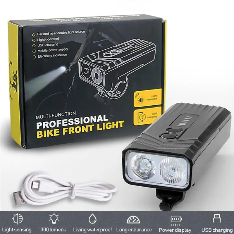 

Smart Light Sensing Bicycle Headlight MTB Bike Super Bright Double Bead Front Lamp Outdoor Cycling Safety Warning Taillamps