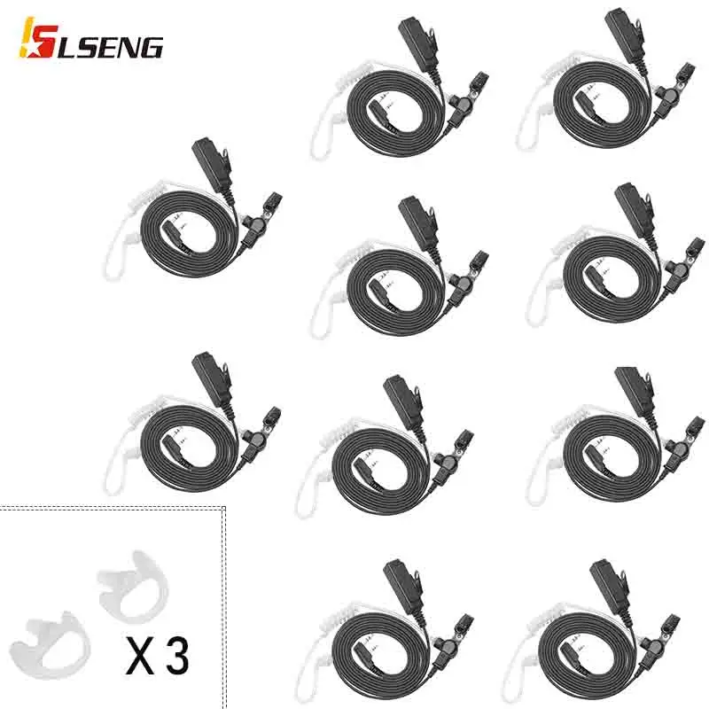 

LSENG (10 шт.) Baofeng UV5R гарнитура 2-контактный скрытый акустический трахеальный микрофон гарнитура наушники гарнитура для Baofeng 888S RT622