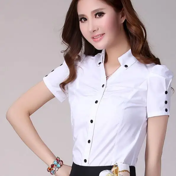 Женская офисная блузка белая для офиса модель A478 2xl 3xl 4xl на лето 2019 | одежда
