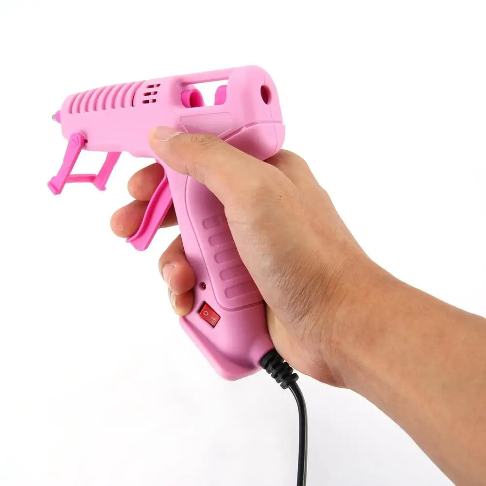 RJ801 30W Hot Melt Glue Gun with Stick for DIY Handwork Toy Repair Tools Electric Heat Temperature Guns Pink US type | Инструменты
