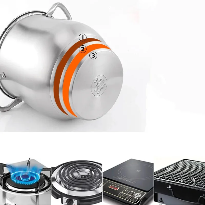 

Steamer Thick Stainless Steel Steamer Gas Induction Cooker General Purpose Pot Household Double-layer Steamer Stainless Steel