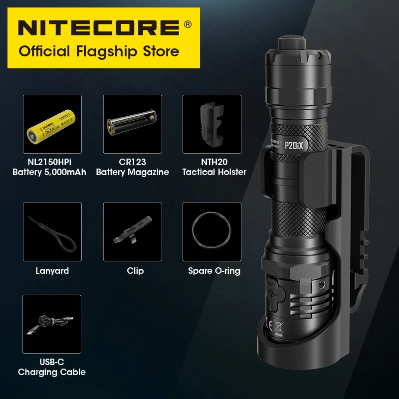 NITECORE P20iX USB-C перезаряжаемые фонарики супер яркий военный тактический фонарик 4000