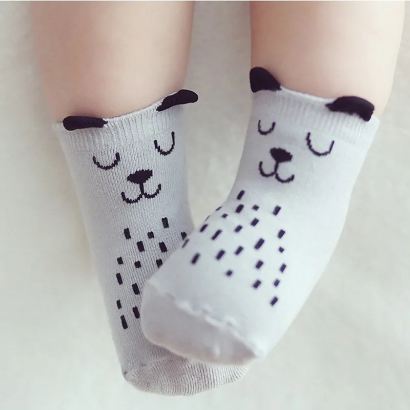 

1Pair Autumn Baby Socks Newborn Cartoon Girls Socks Infant Cotton Funny Socks Anti-slip High Quality baby boy Socks w