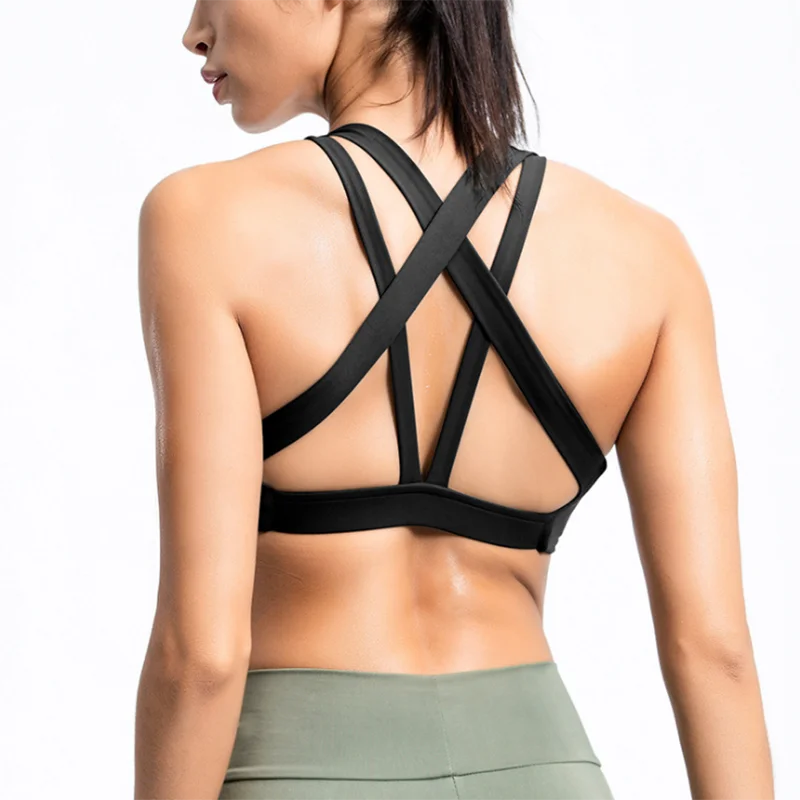 

Summer new sports fitness underwear women beauty back cross yoga bra clothes sexy bra fast dry breathable gather shockproof