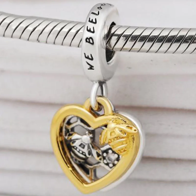 

Original 925 Sterling Silver Charm Creative Fashion Versatile Bee Pendant Fit Pandora Women Bracelet & Necklace Diy Jewelry