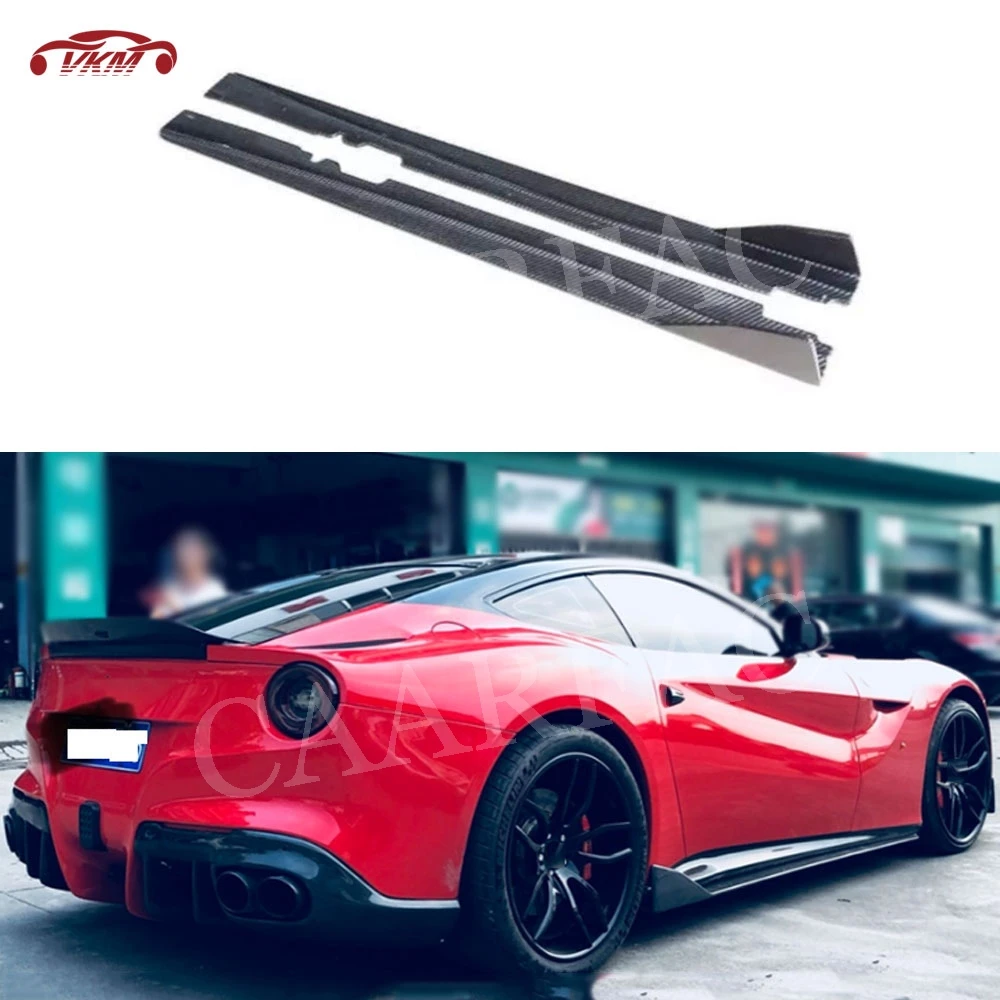 Углеродное волокно DM Стиль боковые юбки фартуки чехол для феррари F12 Berlinetta 2013 2016