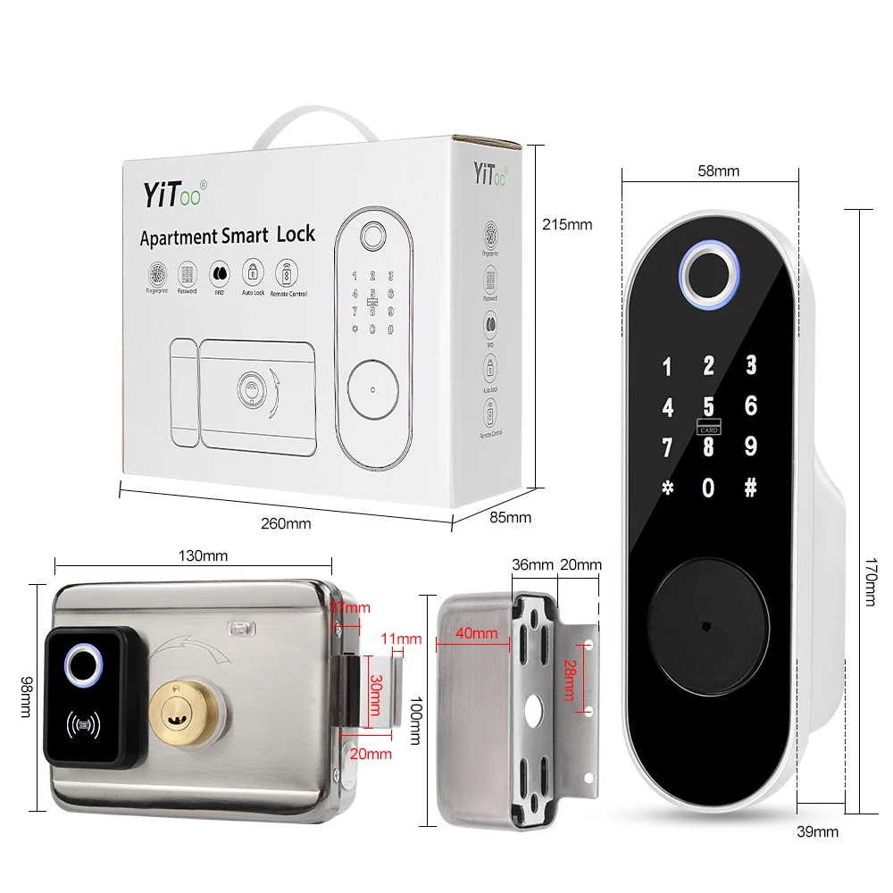 Wi-Fi отпечатков пальцев замок с приложение Tuya дистанционная разблокировка