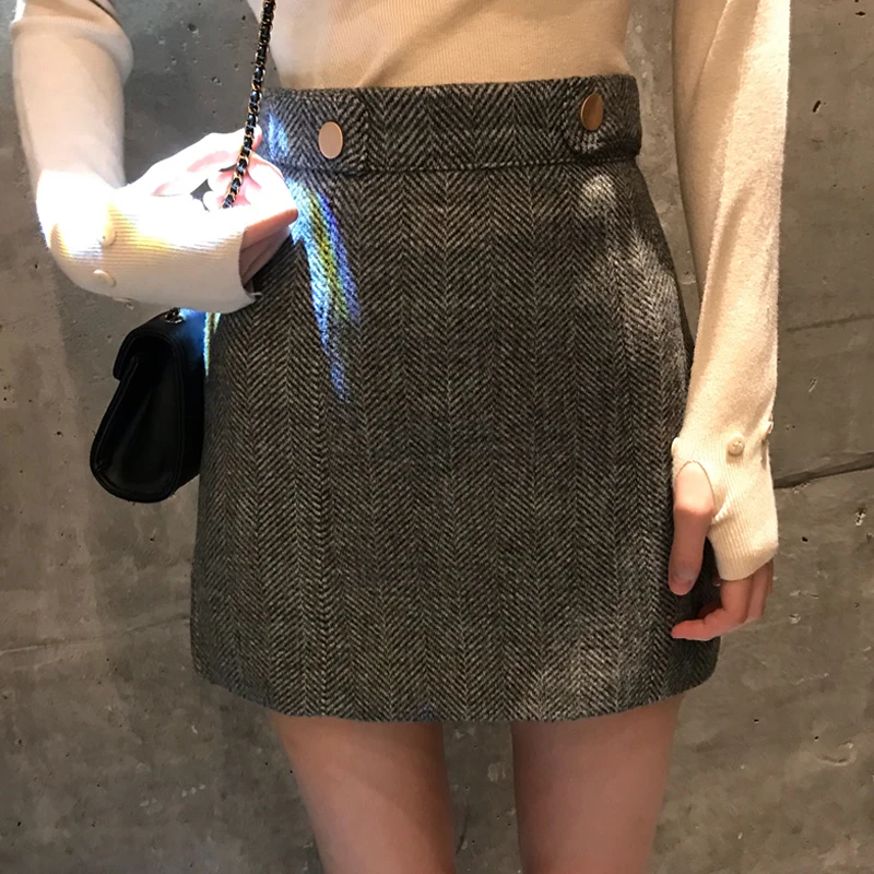 Женские замшевые мини-юбки-карандаш Женский Винтажный стиль 2019 зимние женские