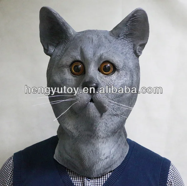 

Hot-sale Realistic Halloween Full Head Animal Masks Latex Cat Mask