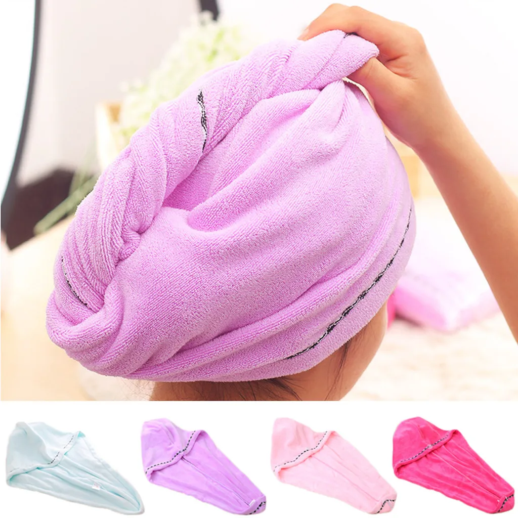 1pc Super absorbent Microfiber Rapided Drying Hair Towel Quick Dry Hat Wrapped Bathing Cap towels bathroom Hot F1015 | Дом и сад
