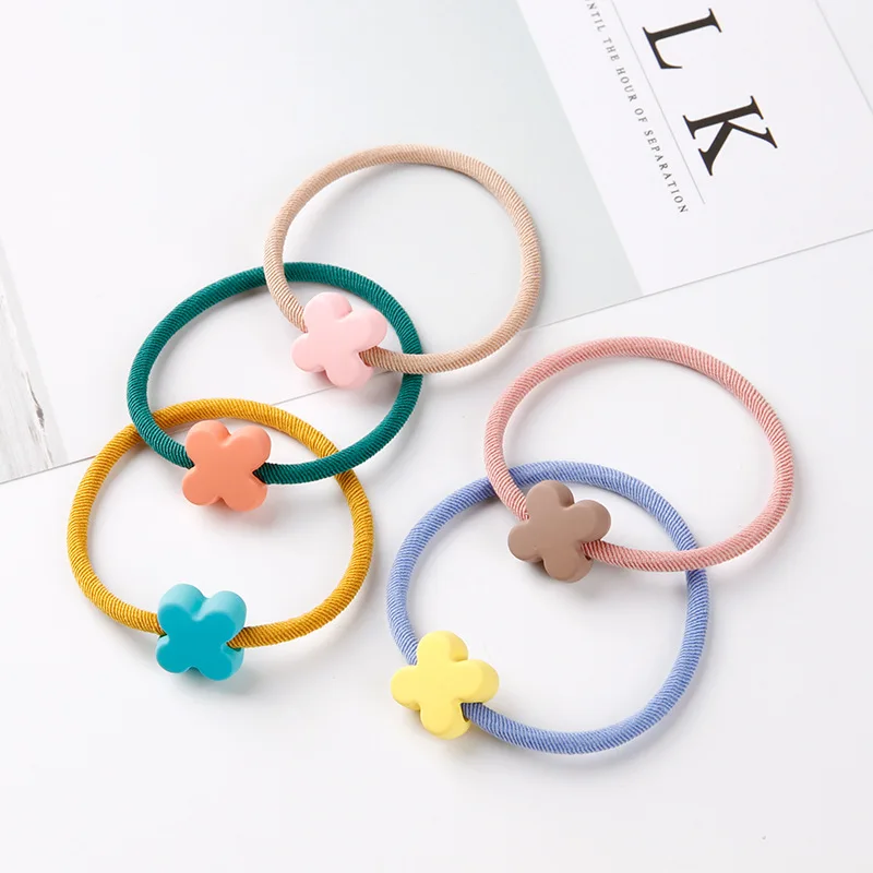 

Cute Love Heart Round Flower Shape Simple Hair Bands For Women Children Rubber Band High Elasticity Hair Accessories Scrunchie