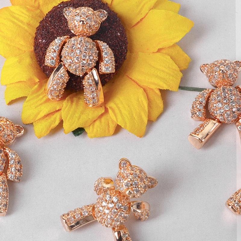 1 шт. вращающийся медведь украшение для ногтей Блестящий кристалл хлопья