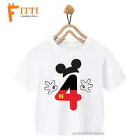 mouse numbers flower print girl white t shirt kid summer kawaii funny clothes little baby animal y2k clothesdrop ship
