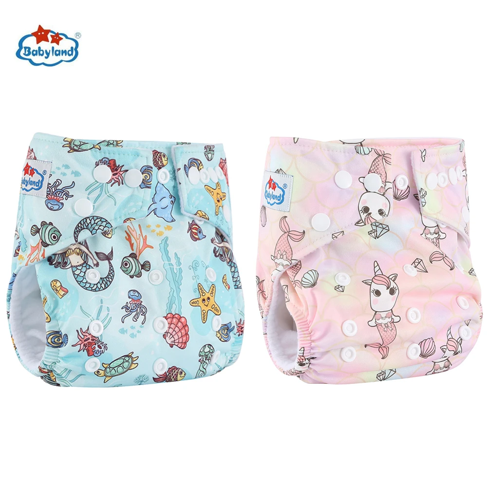 12 +12 Babyland Baby Cloth Diapers Washable One Size Fits All Pocket Diapers + Microfiber Inserts Absorbents Diaper Pads