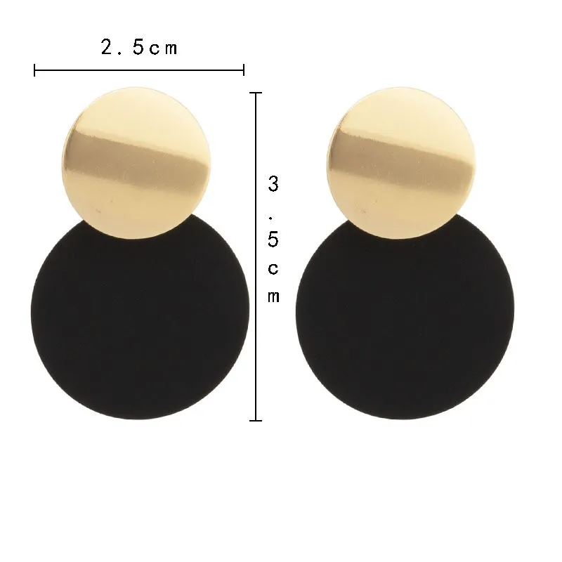 

New Korean Statement Round Earrings for Women Geometric Gold Shell Fluff Dangle Drop Earrings Brincos Fashion Jewelry