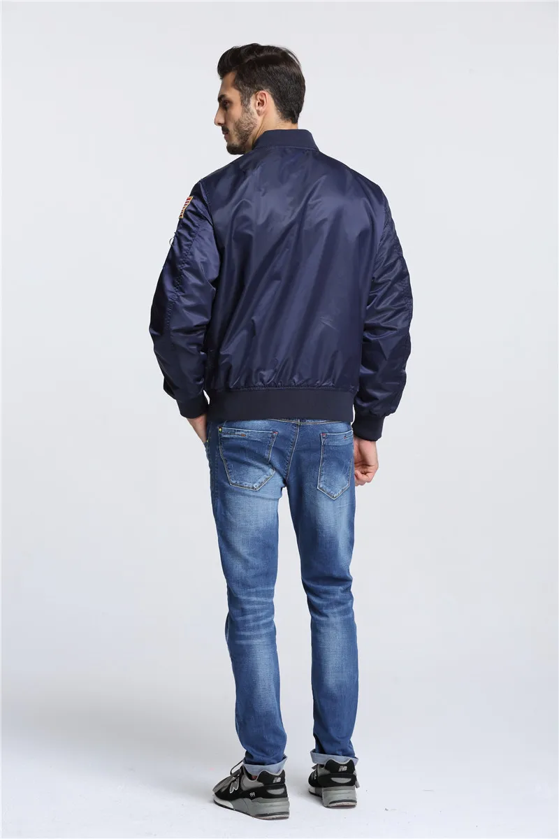 

Autumn Apollo Thin 100th SPACE SHUTTLE MISSION MA1 Bomber Hiphop US Air Force Pilot Flight Korean College Jacket For Men