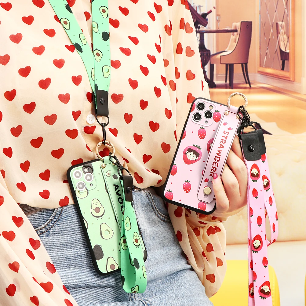 Чехол с ремешком на запястье для iPhone 12 mini 11 11Pro SE 2020 7 8 Plus 6 6s 5 Pro X XR XS Max|Бамперы| |