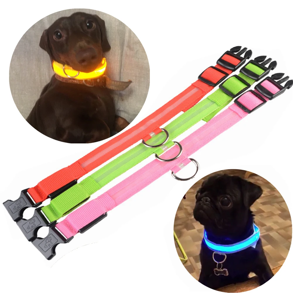 Светодиодный ошейник для собак с защитой от потери/избегания автомобильной
