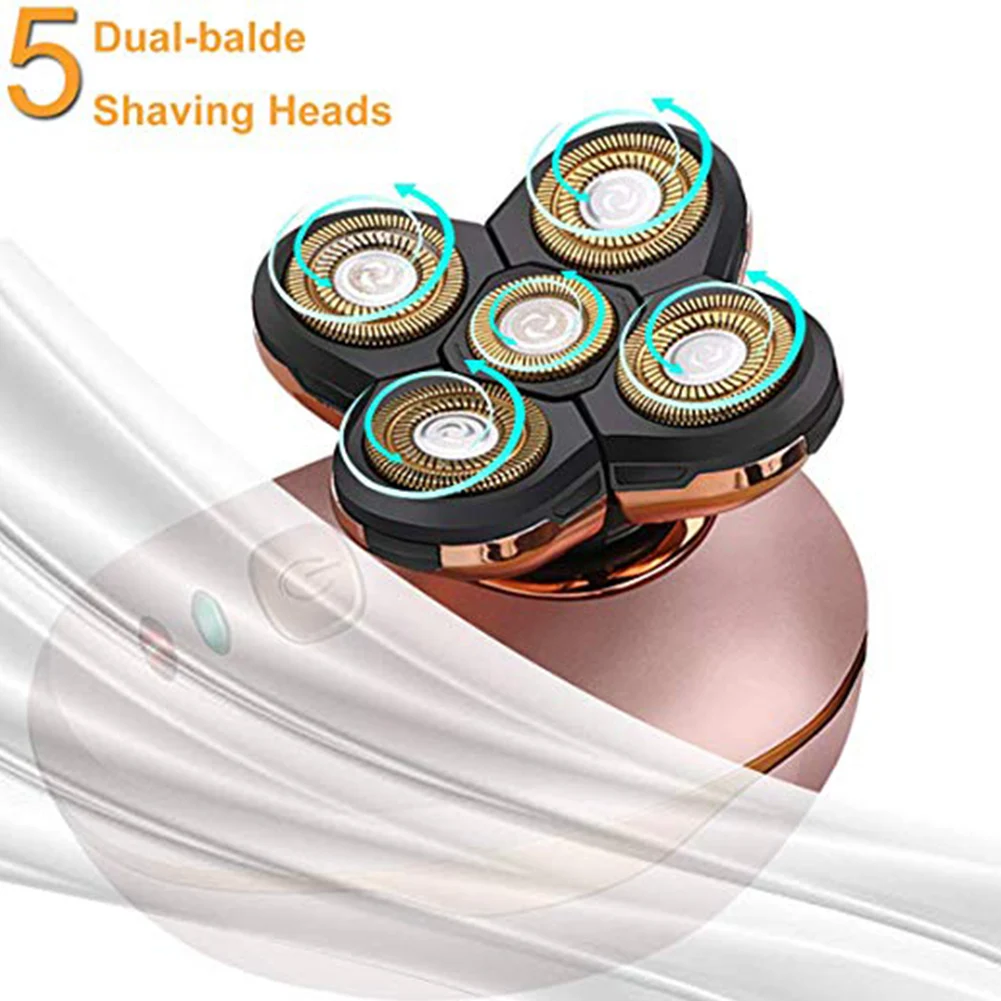 

USB Rechargeable 5 Heads Beard Facial Hair Removal Trimmer Waterproof Cordless Safe Multifunction Electric Razor Grooming Shaver