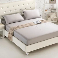 fitted sheet mattress cover solid color sanding bedding linens bed sheets with elastic band double queen bedsheet