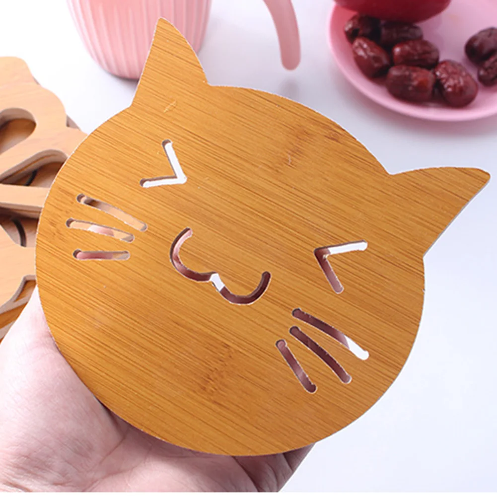 Новинка 2019 Нескользящие подставки для чашек с полой древесиной и теплоизоляцией