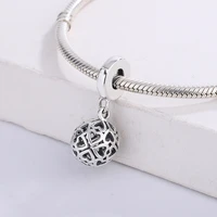 fashion accessories 925 sterling silver round shape love cut out shape charm bracelet diy jewelry making for original pandora